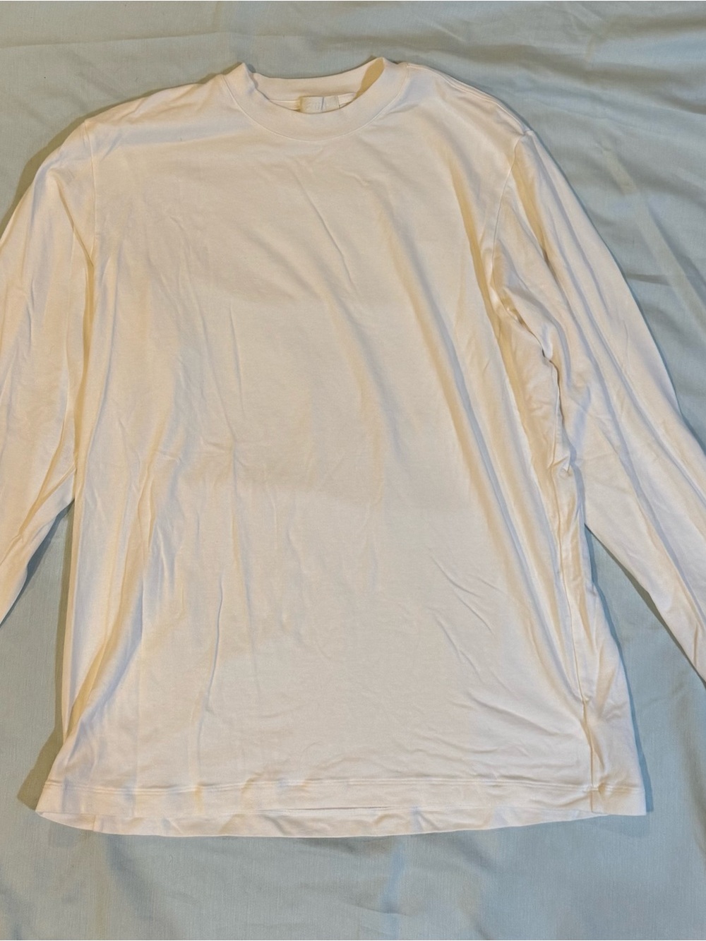 Extremely Soft SKIMS White Long-Sleeve Crewneck Shirt
